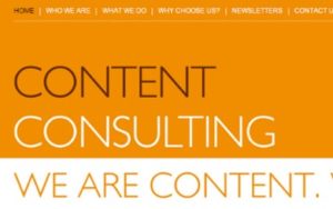 screen grab from Content Consulting website